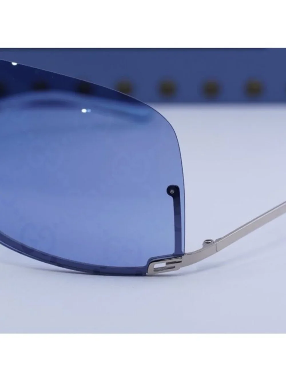 Gucci GG1560S 003 Shield Sunglasses - Silver/Blue